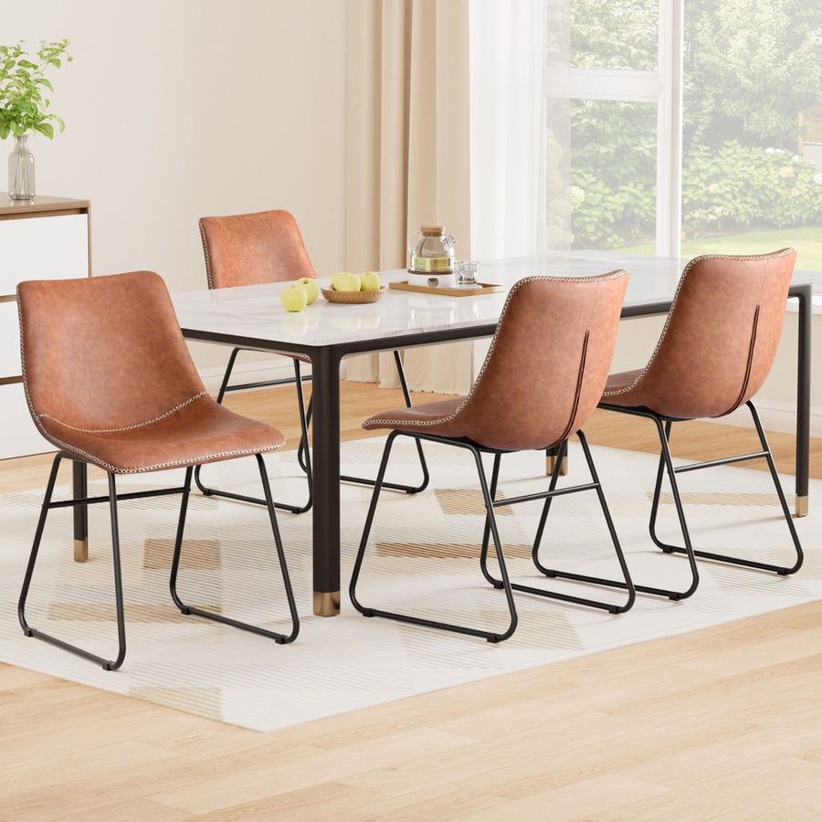 Hudson (Set of 4) Dining Chairs - Brown - Homecoze
