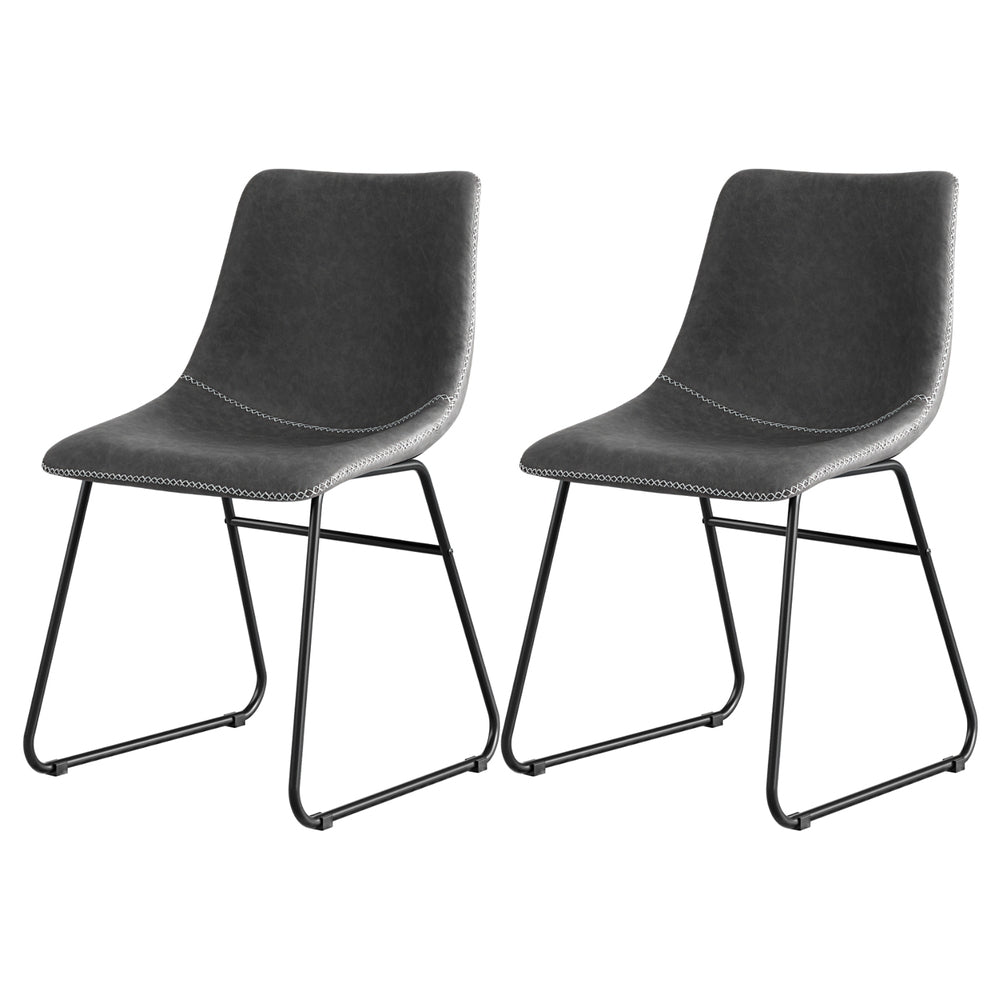 Hudson (Set of 2) Dining Chairs - Grey - Homecoze