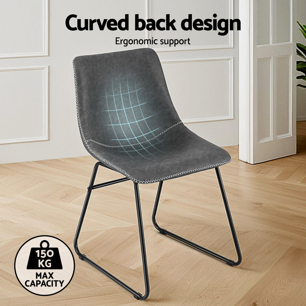 Hudson (Set of 2) Dining Chairs - Grey - Homecoze