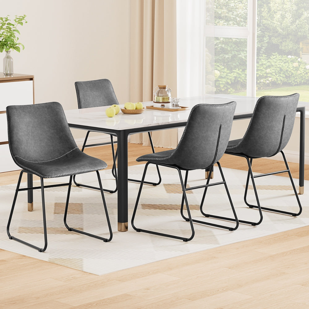 Hudson (Set of 4) Dining Chairs - Grey - Homecoze