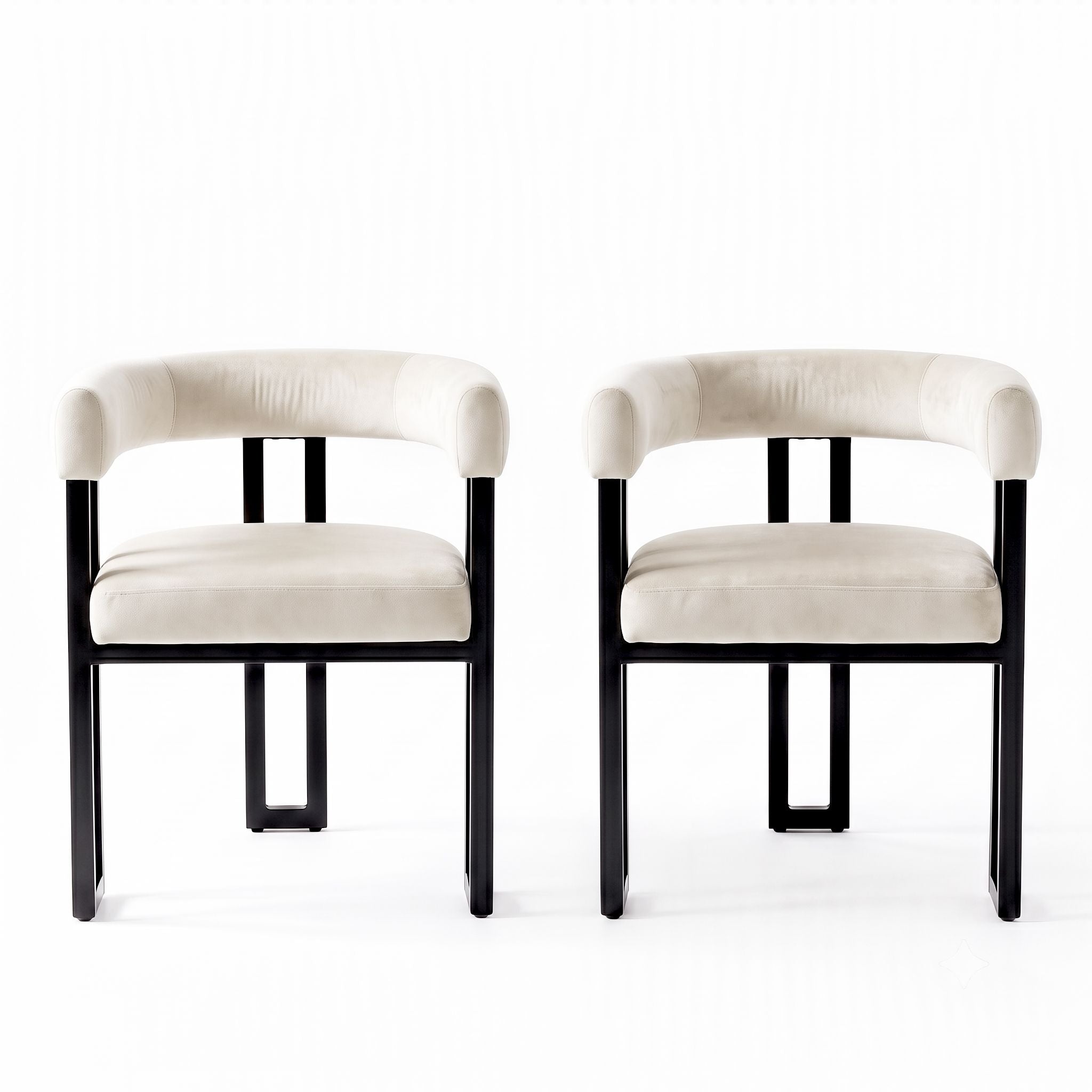 Paloma (Set of 2) Velvet Dining Armchairs - Beige