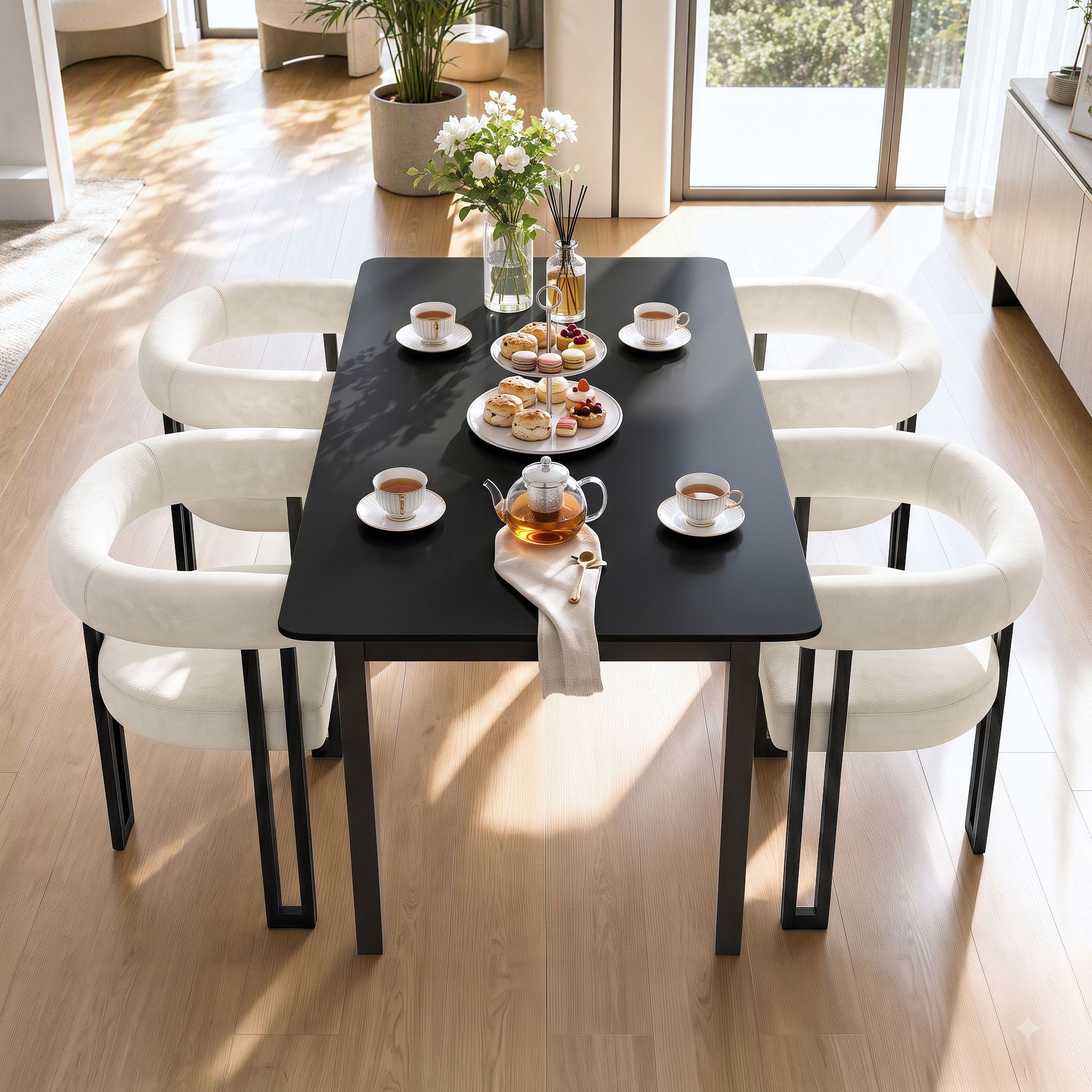 Paloma (Set of 2) Velvet Dining Armchairs - Beige