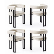 Paloma (Set of 4) Velvet Dining Armchairs - Beige