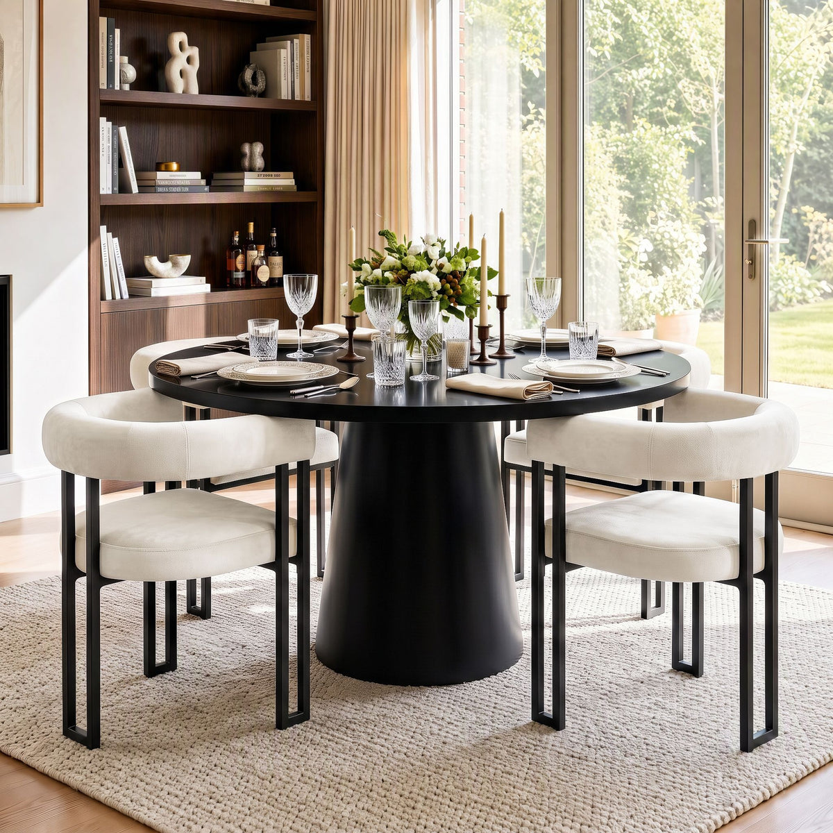 Paloma (Set of 4) Velvet Dining Armchairs - Beige