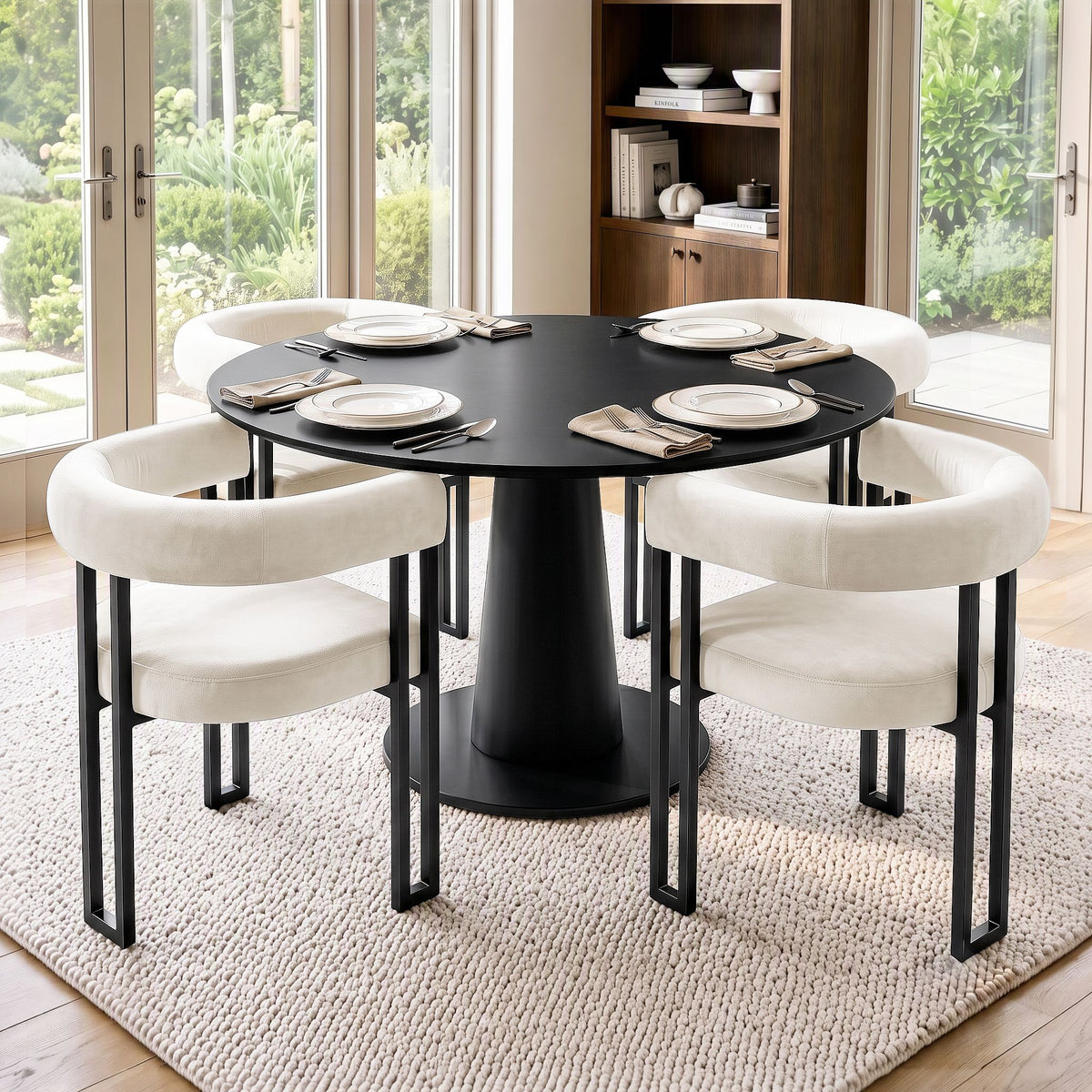 Paloma (Set of 4) Velvet Dining Armchairs - Beige