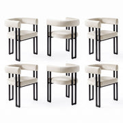 Paloma (Set of 6) Velvet Dining Armchairs - Beige