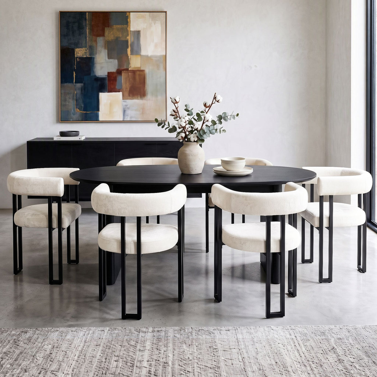 Paloma (Set of 6) Velvet Dining Armchairs - Beige
