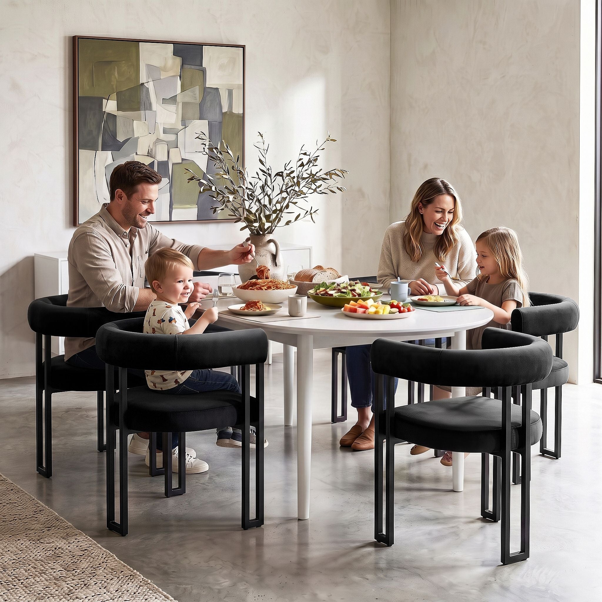 Paloma (Set of 2) Velvet Dining Armchairs - Black