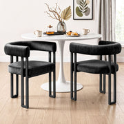 Paloma (Set of 2) Velvet Dining Armchairs - Black