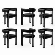 Paloma (Set of 6) Velvet Dining Armchairs - Black