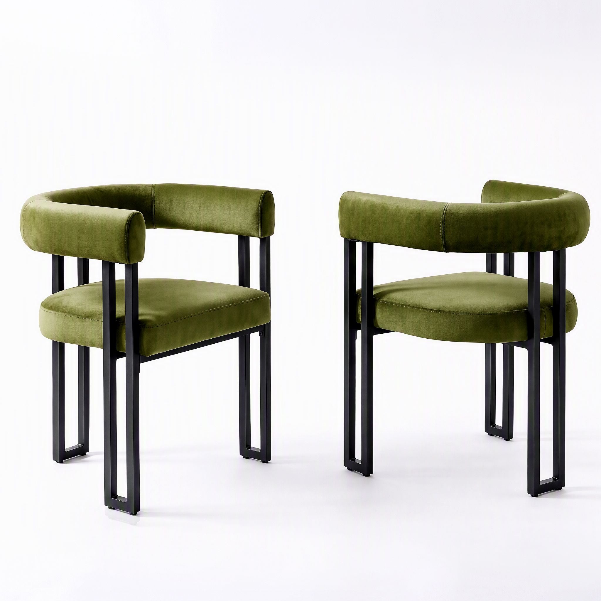 Paloma (Set of 2) Velvet Dining Armchairs - Green