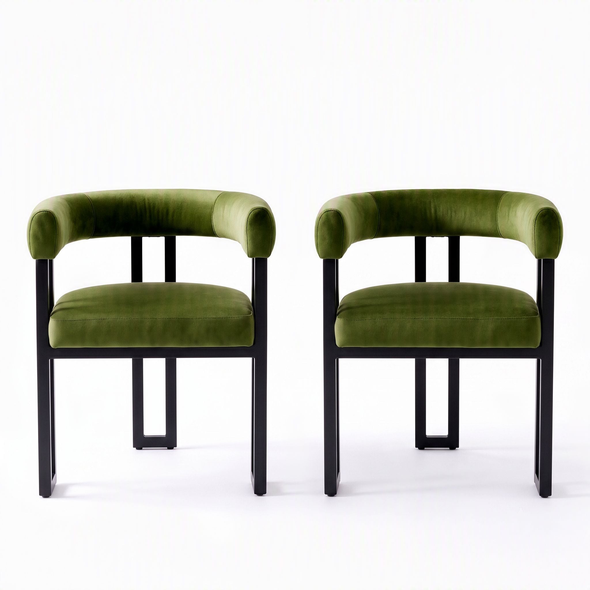 Paloma (Set of 2) Velvet Dining Armchairs - Green