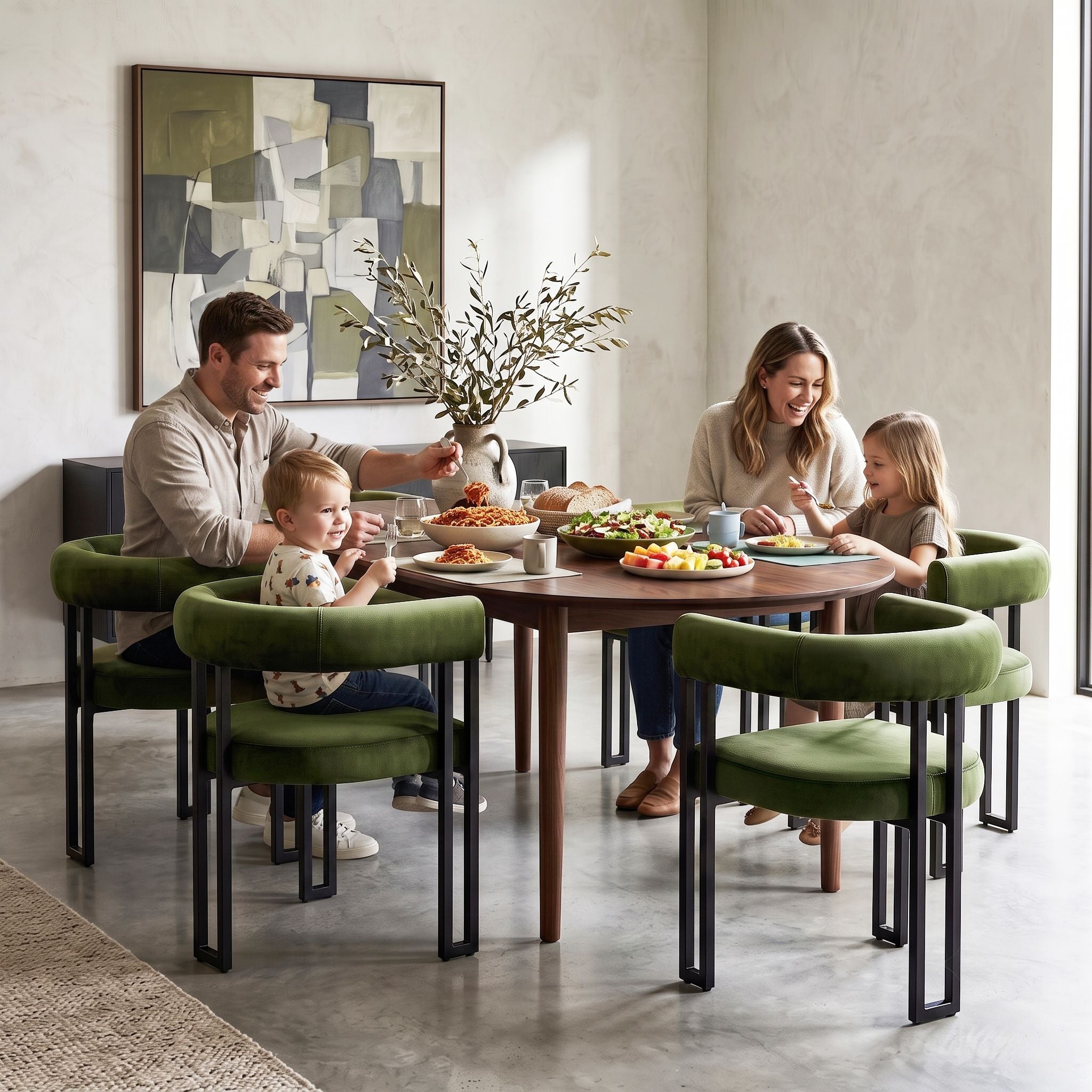 Paloma (Set of 2) Velvet Dining Armchairs - Green