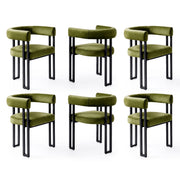 Paloma (Set of 6) Velvet Dining Armchairs - Green