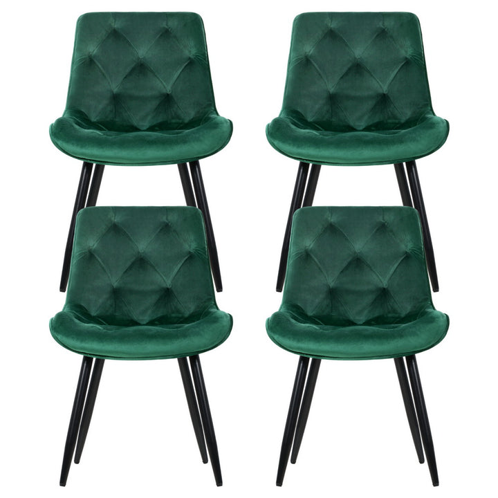 Artiss Dining Chairs Set of 4 Velvet Diamond Tufted Green - Homecoze