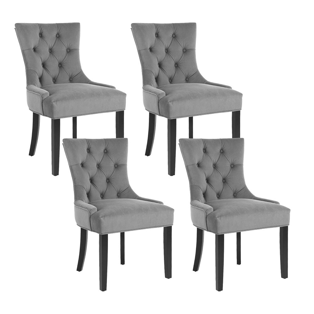 Artiss Dining Chairs Set of 4 Velvet French Provincial Grey - Homecoze