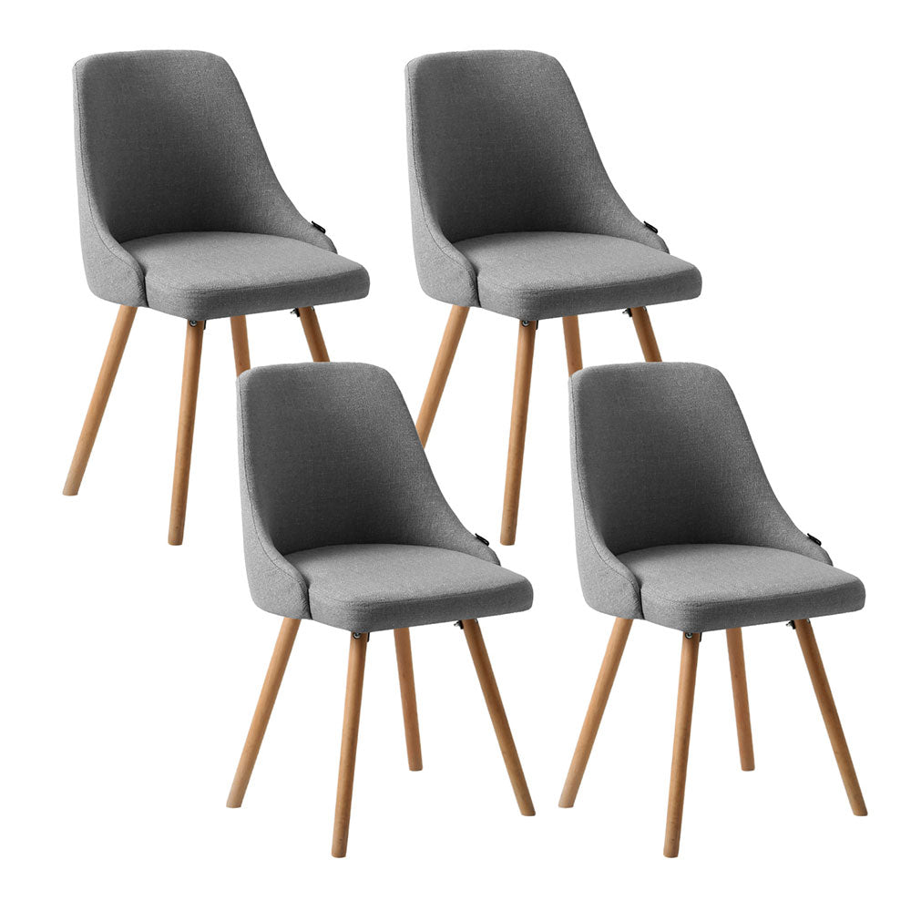 Nordby (Set of 4) Scandinavian Dining Chairs - Grey