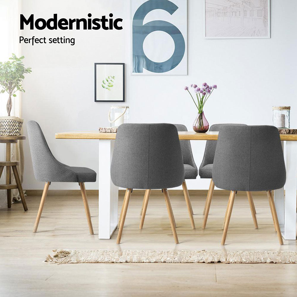 Nordby (Set of 4) Scandinavian Dining Chairs - Grey