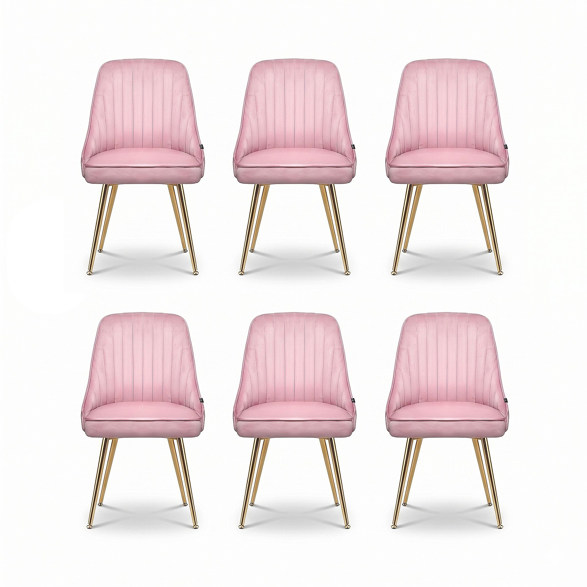 Vivienne (Set of 6) Velvet Dining Chairs - Pink