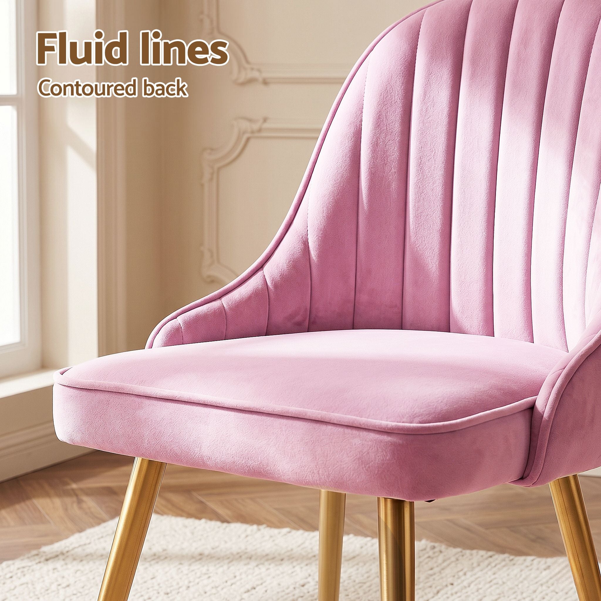 Vivienne (Set of 6) Velvet Dining Chairs - Pink