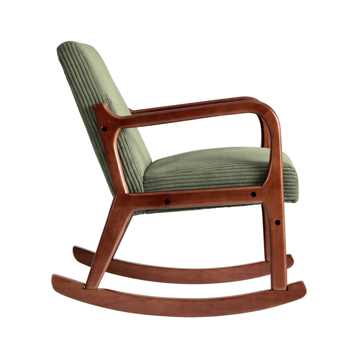 Retro Corduroy Low-Set Rocking Armchair - Green