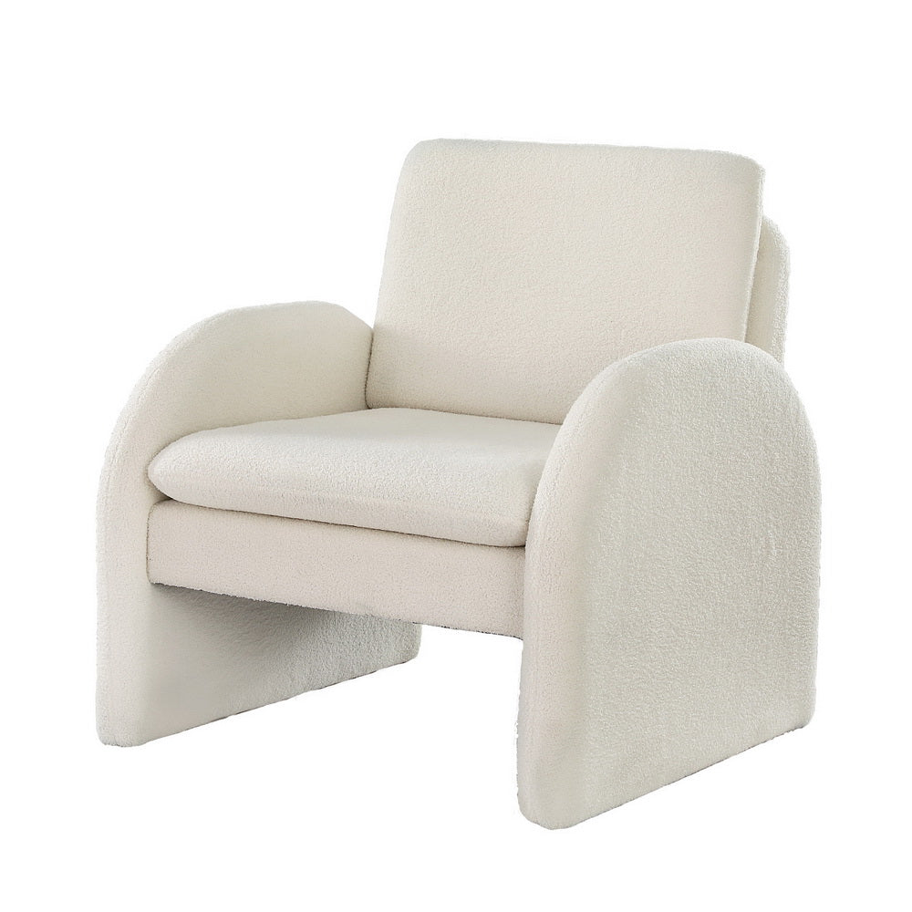 Lowset Boucle Sofa Chair - White - Homecoze