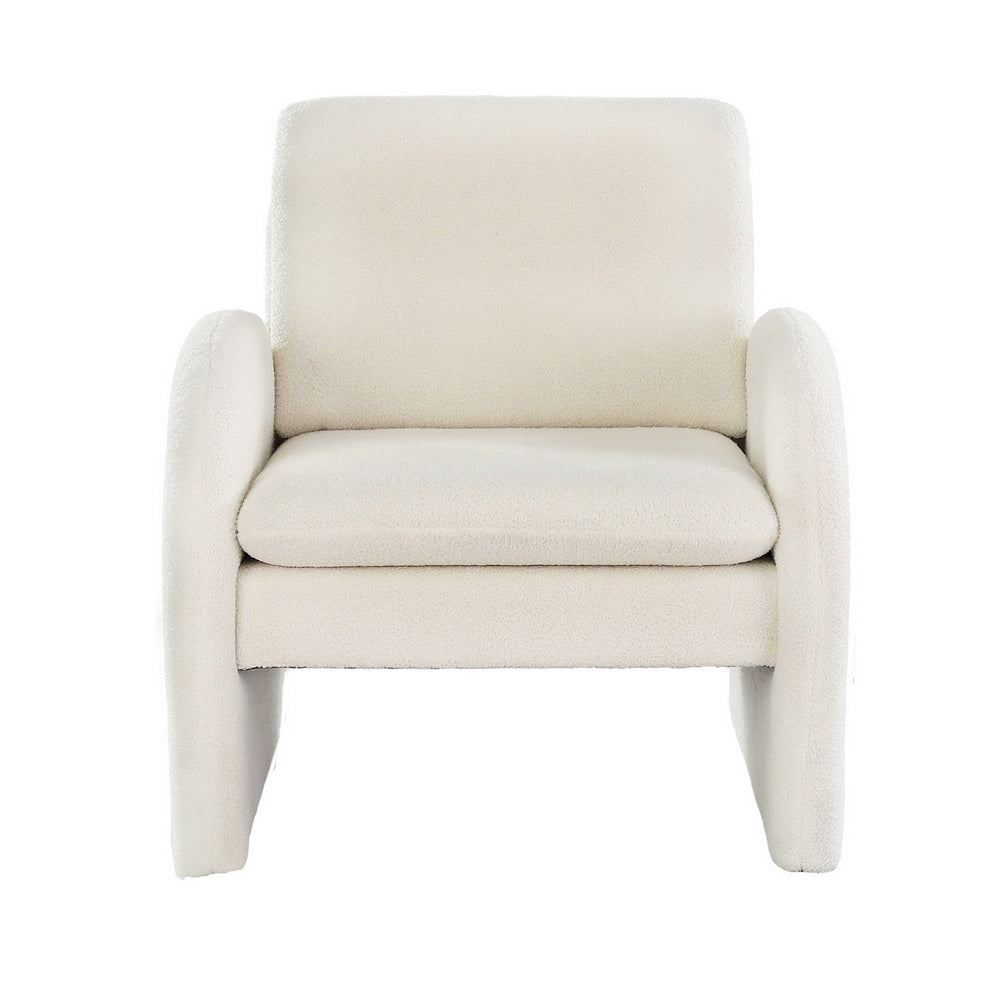 Lowset Boucle Sofa Chair - White - Homecoze