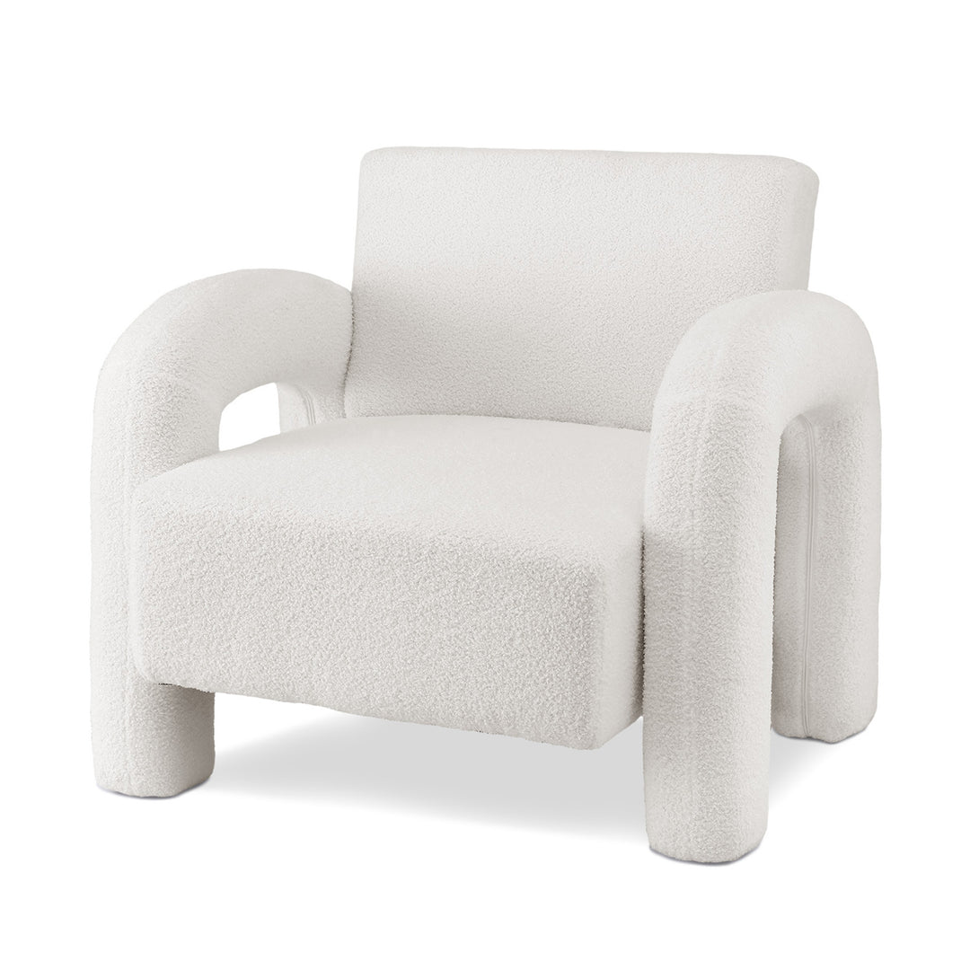 Adel Boucle Accent Armchair - White - Homecoze