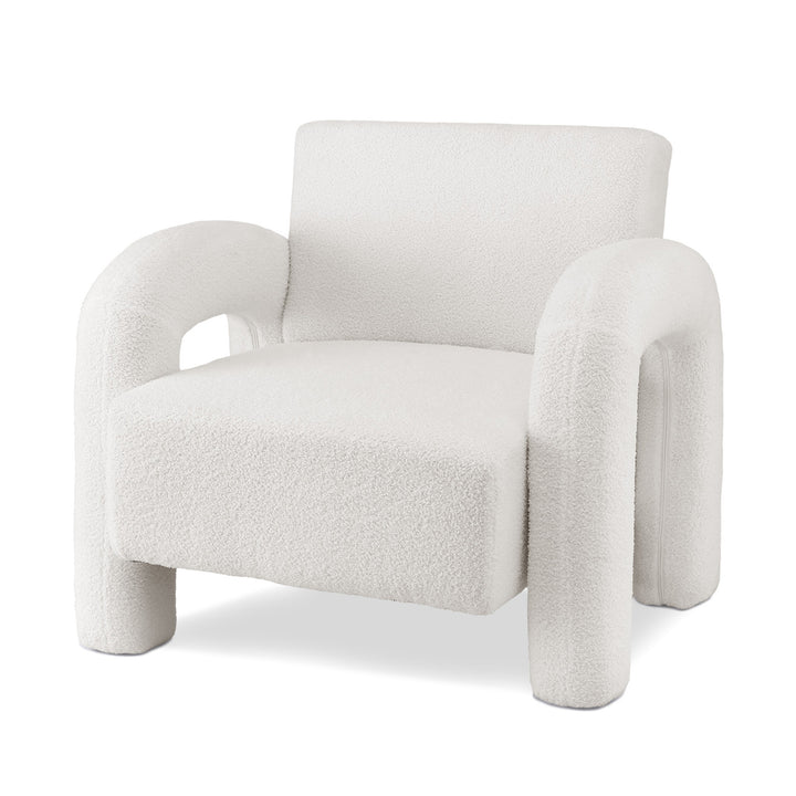 Adel Boucle Accent Armchair - White - Homecoze