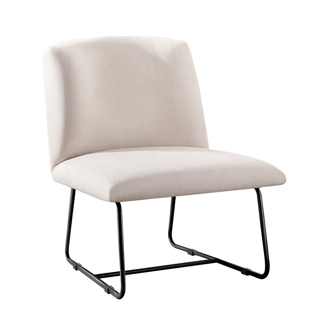 Artiss Accent Chair Armless Armchair Sled Cross Leg Beige - Homecoze