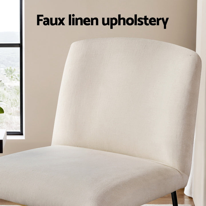 Artiss Accent Chair Armless Armchair Sled Cross Leg Beige - Homecoze