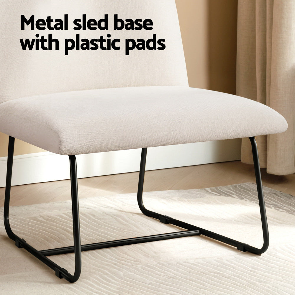 Artiss Accent Chair Armless Armchair Sled Cross Leg Beige - Homecoze