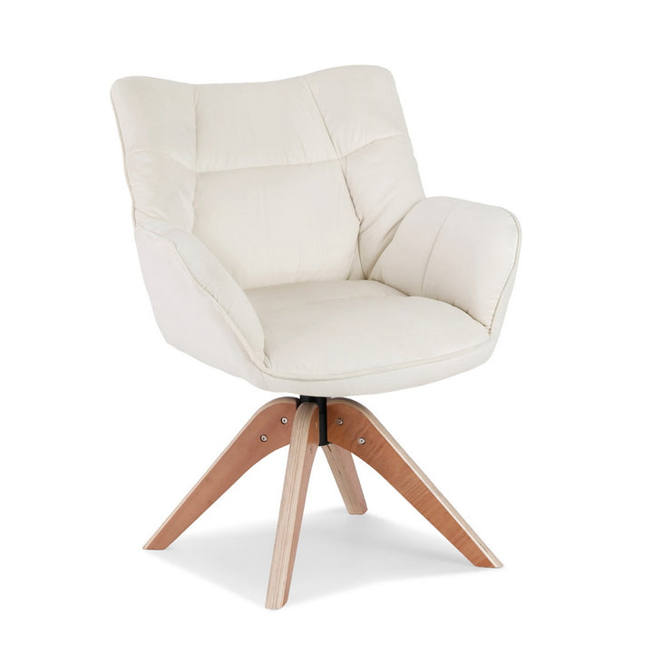 Artiss Swivel Chair Armchair Nursing Velvet White - Homecoze