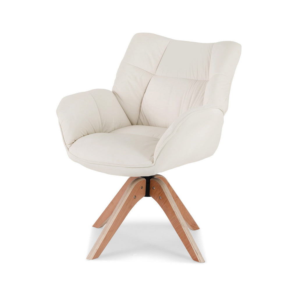 Artiss Swivel Chair Armchair Nursing Velvet White - Homecoze