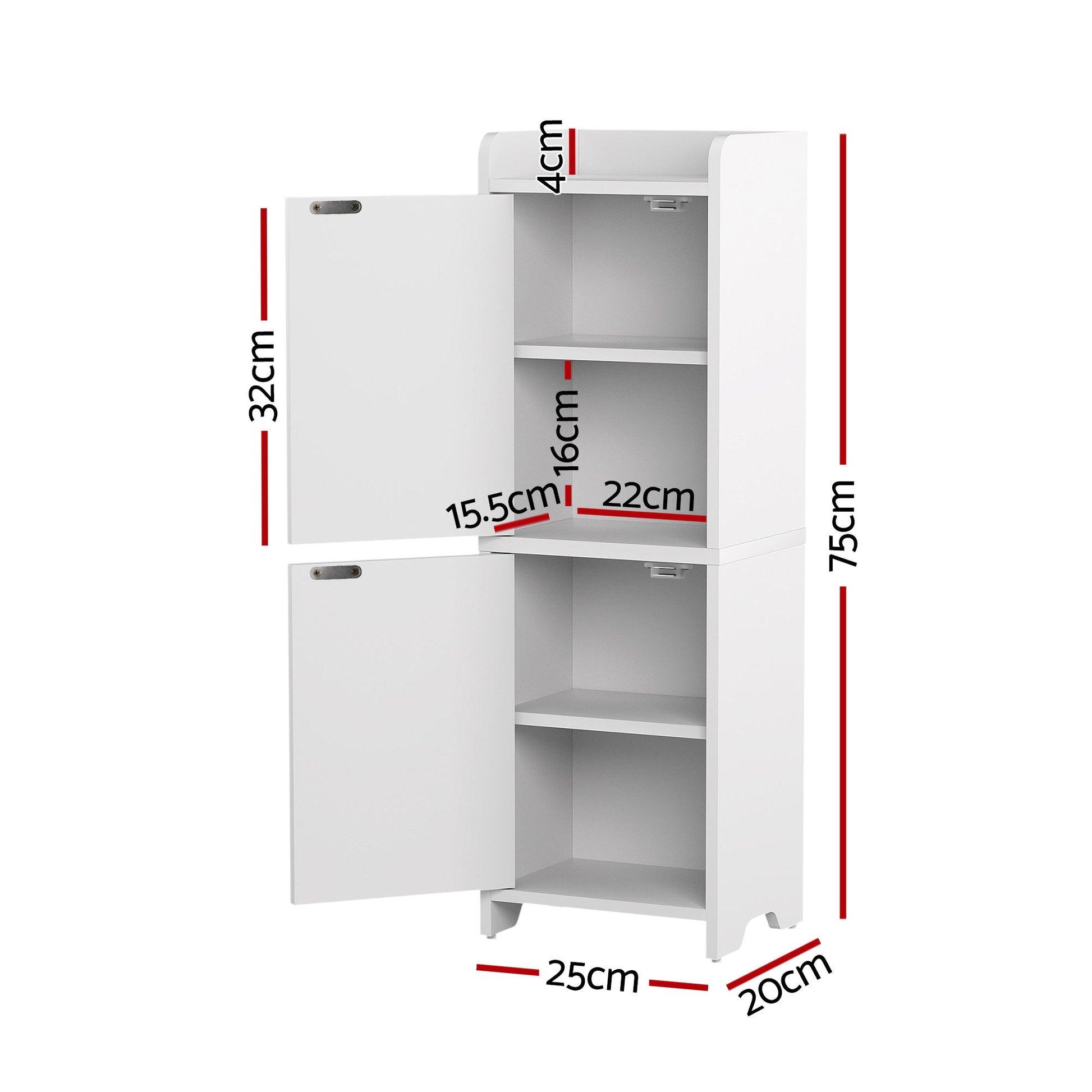 Artiss Bathroom Storage Cabinet 2-Tier Slim Toilet Organizer Adjustable White - Homecoze