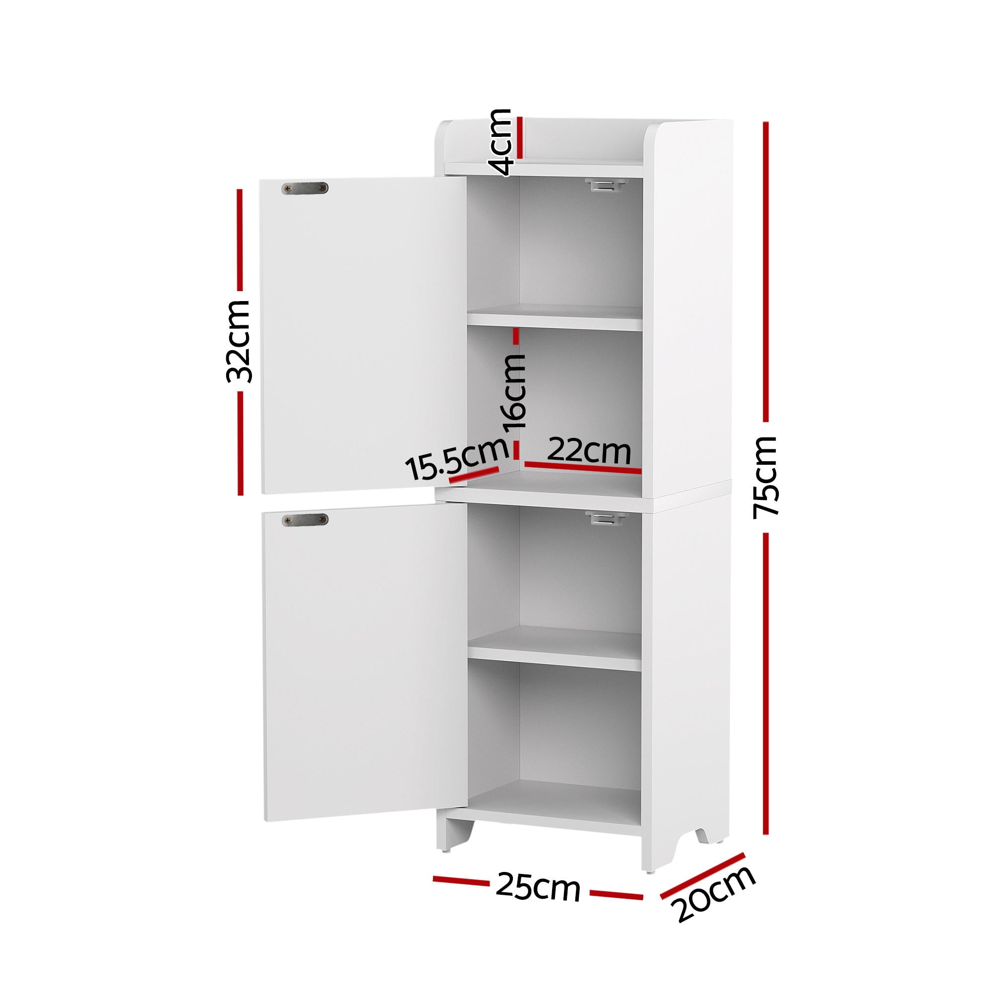Artiss Bathroom Storage Cabinet 2-Tier Slim Toilet Organizer Adjustable White - Homecoze