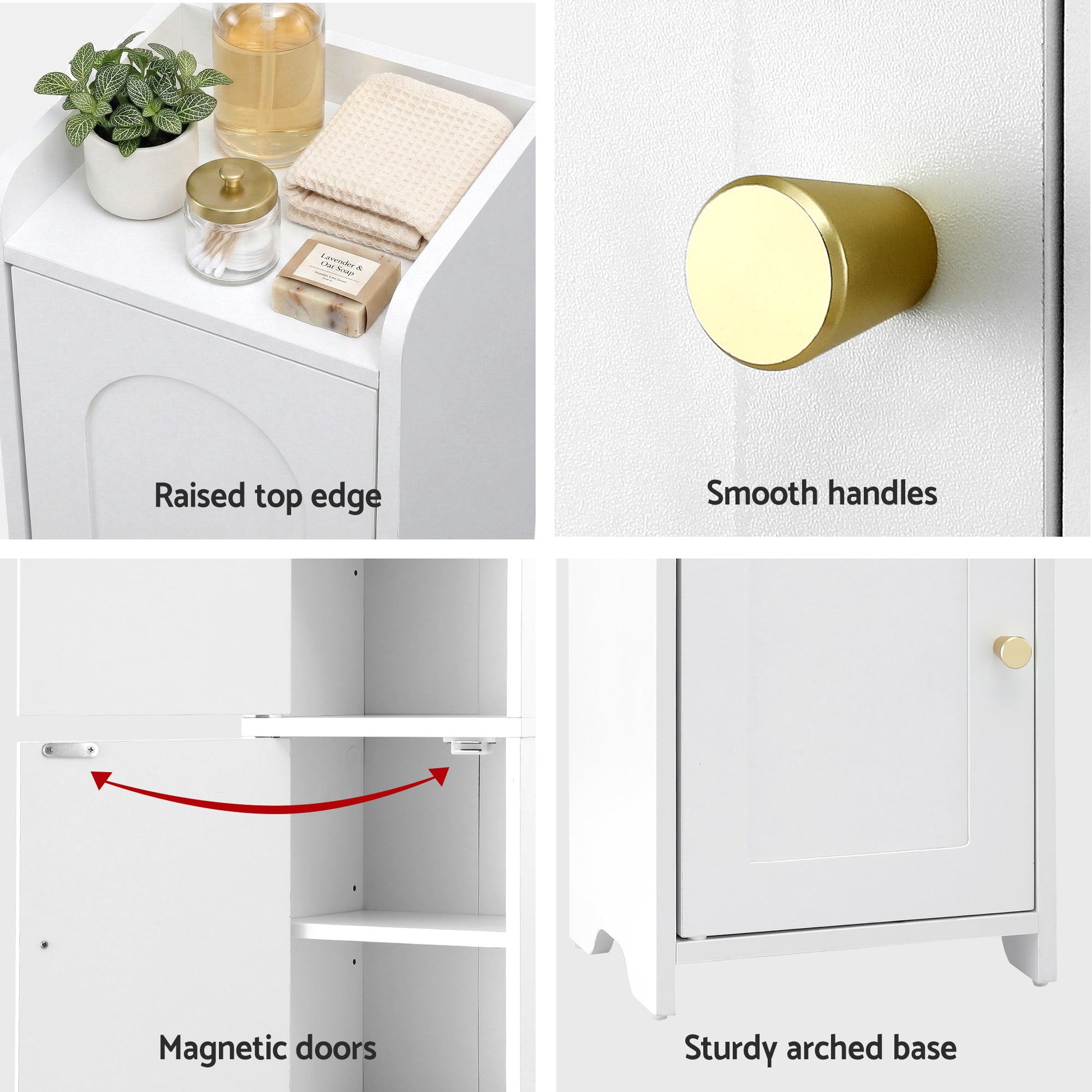 Artiss Bathroom Storage Cabinet 2-Tier Slim Toilet Organizer Adjustable White - Homecoze