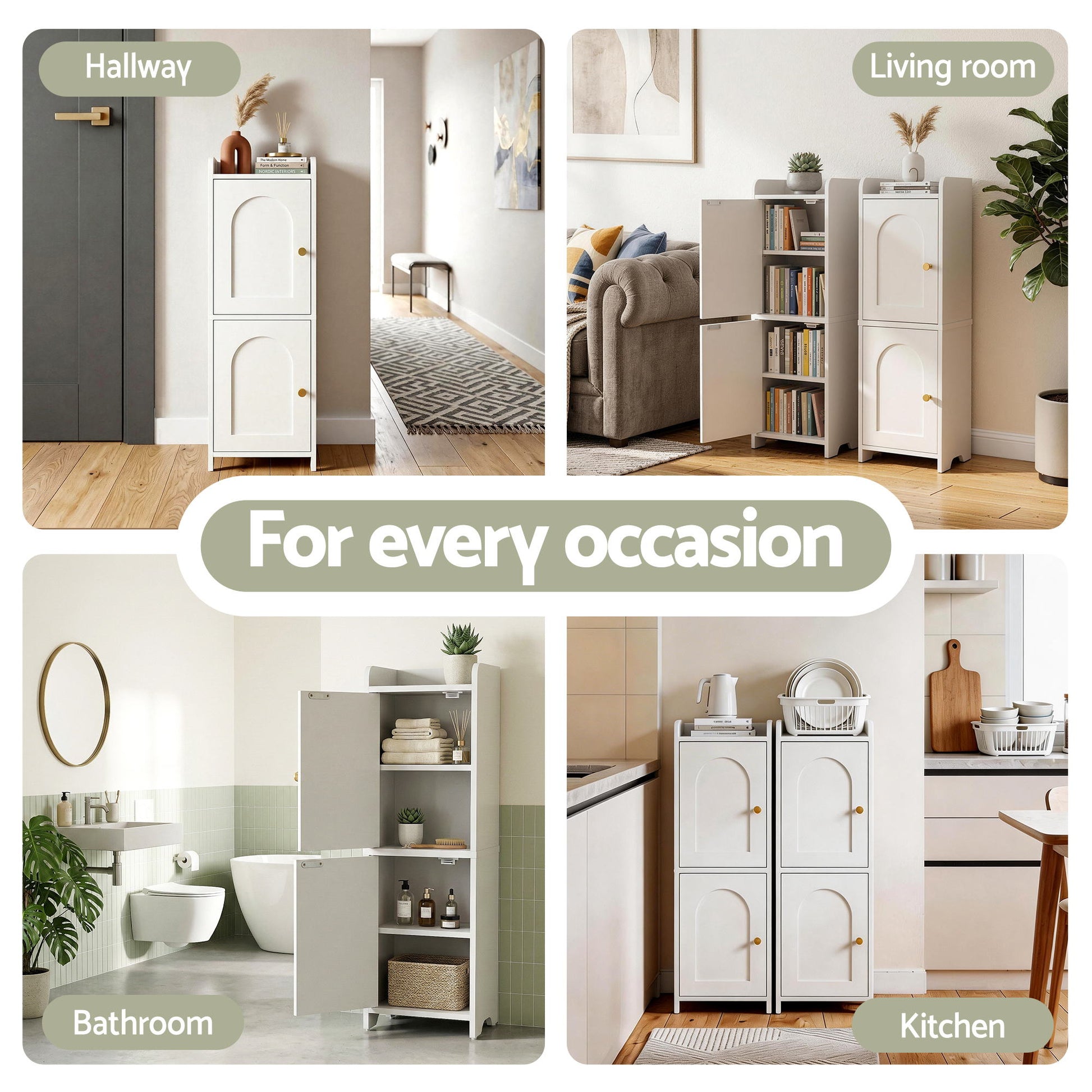 Artiss Bathroom Storage Cabinet 2-Tier Slim Toilet Organizer Adjustable White - Homecoze