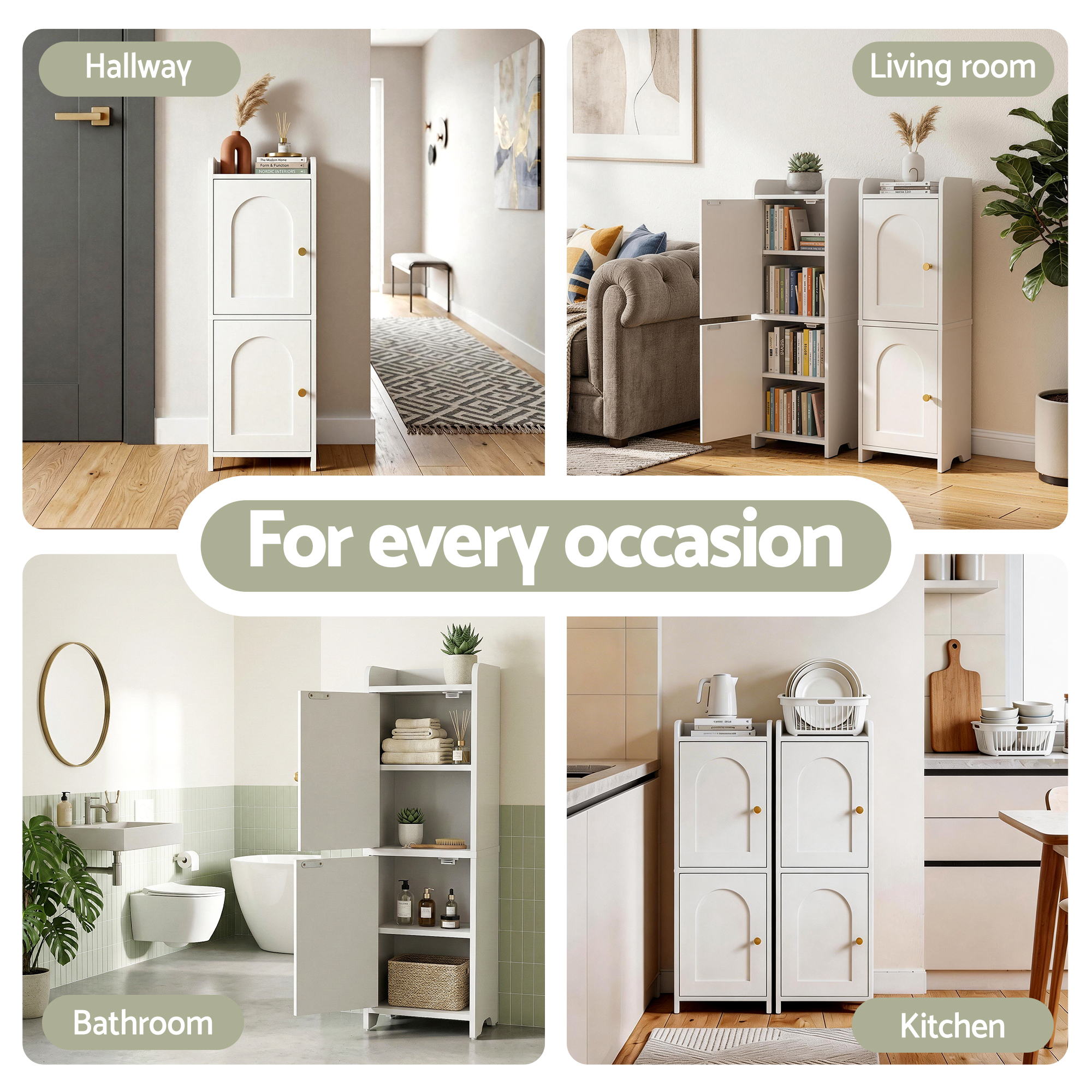 Artiss Bathroom Storage Cabinet 2-Tier Slim Toilet Organizer Adjustable White - Homecoze