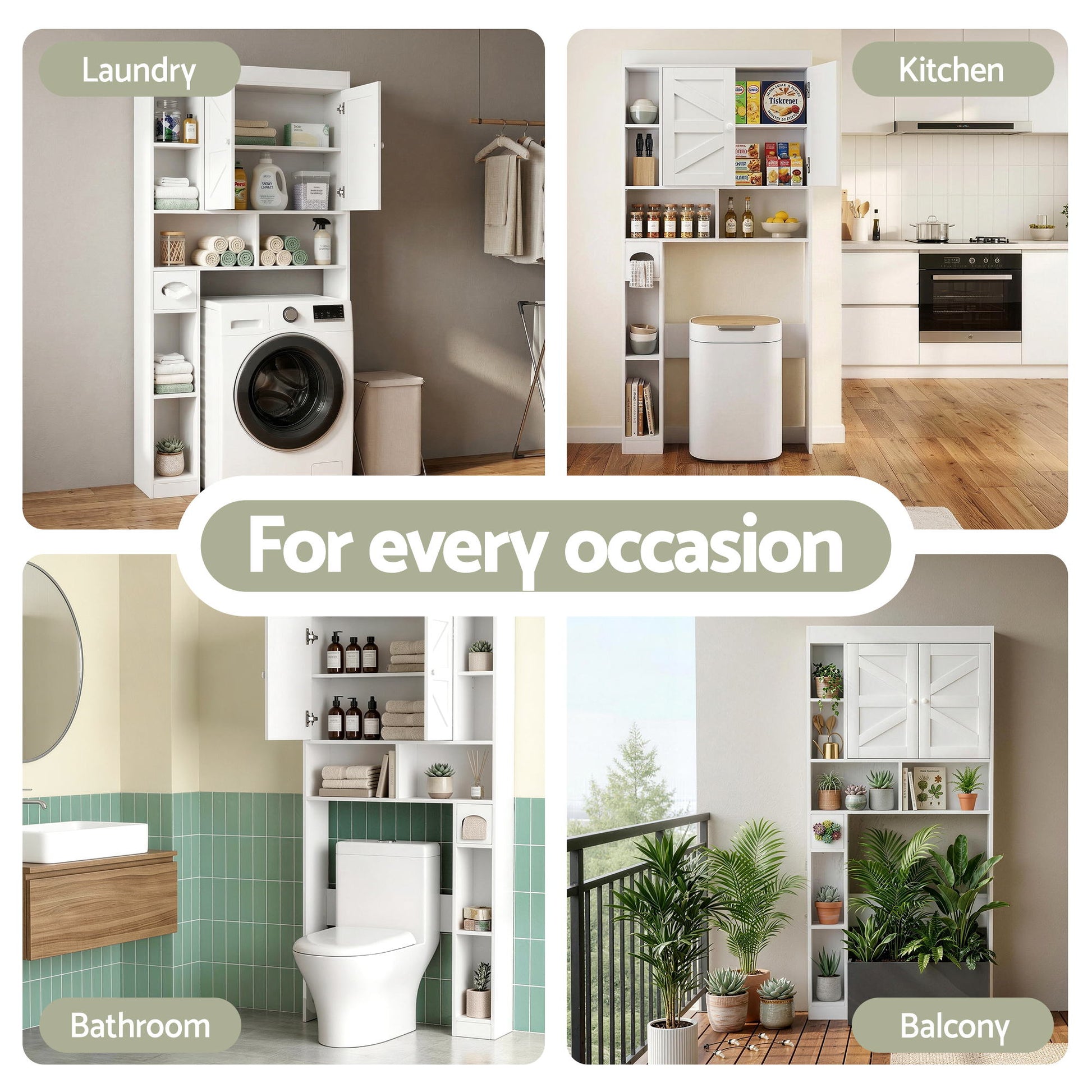 Artiss Bathroom Storage Cabinet Over The Toilet Organiser Laundry Shelf Holder - Homecoze