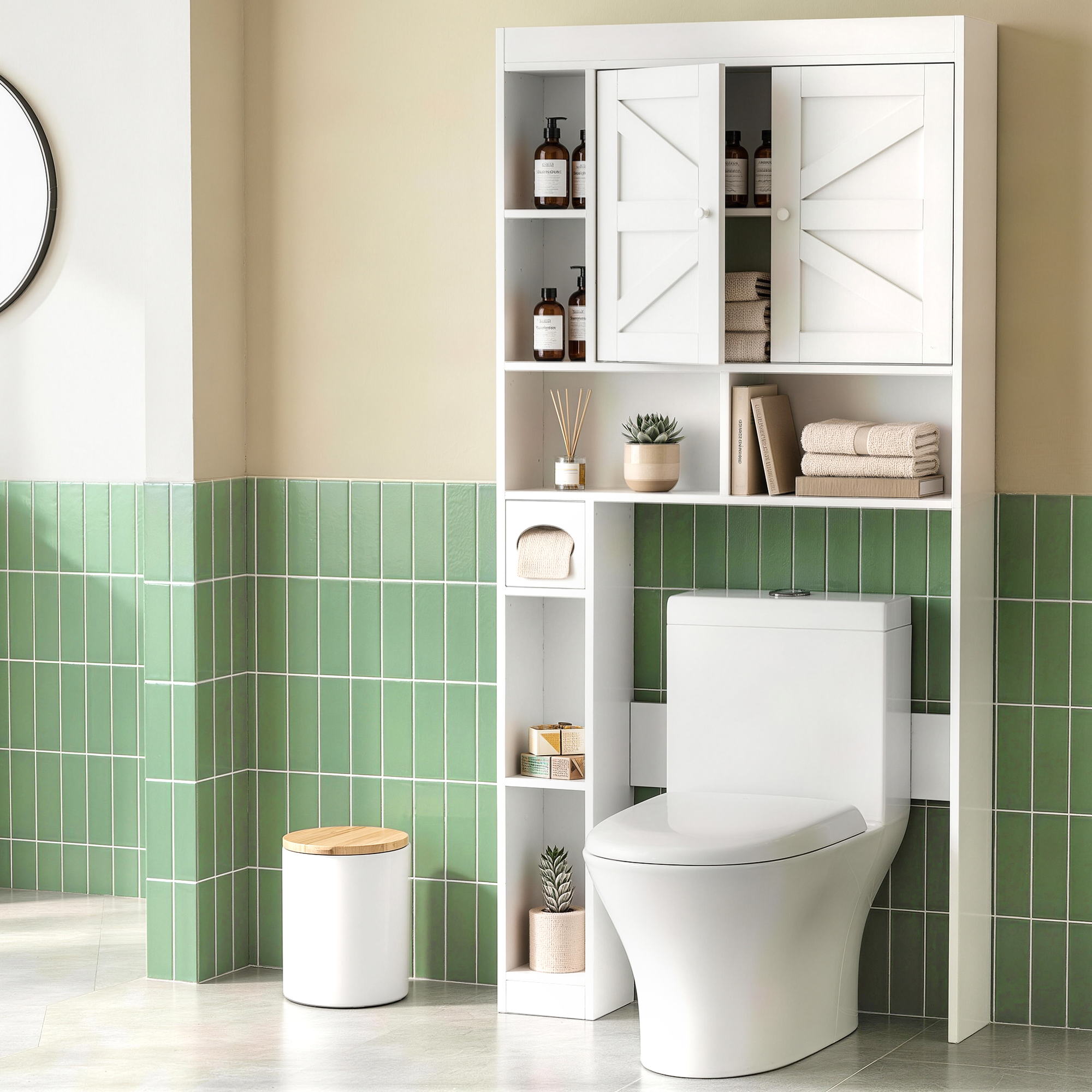 Artiss Bathroom Storage Cabinet Over The Toilet Organiser Laundry Shelf Holder - Homecoze