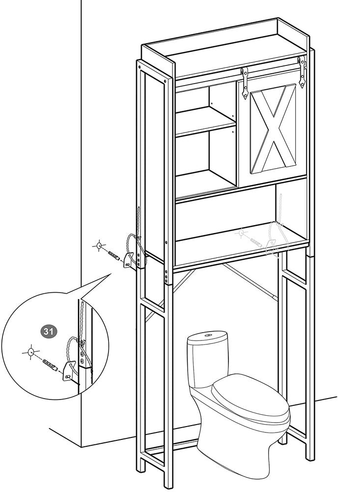 Modern Rustic Over-Toilet Storage Rack