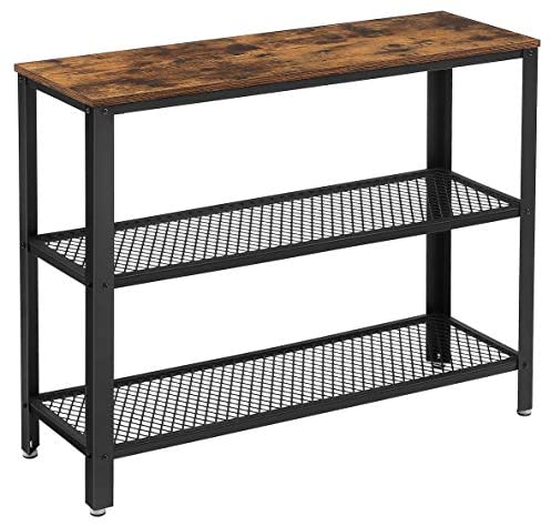 Modern Rustic Mesh Shelf Console Table