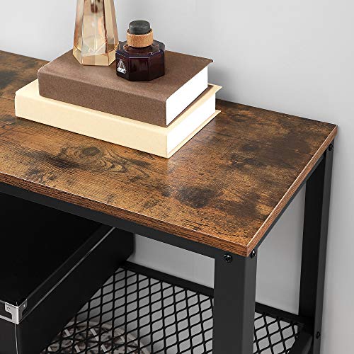 Modern Rustic Mesh Shelf Console Table