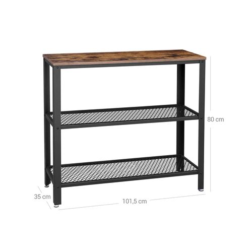 Modern Rustic Mesh Shelf Console Table