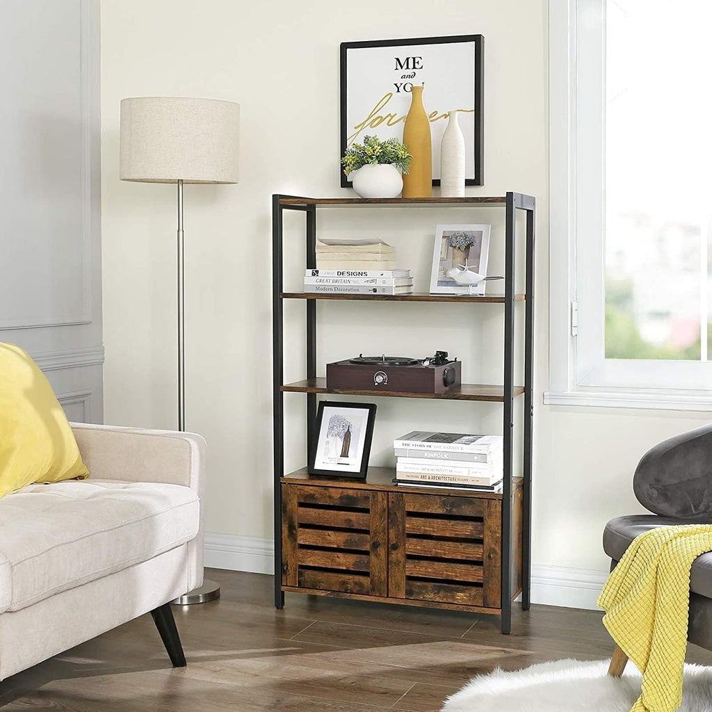 Modern Rustic Mini Bookcase Storage Cabinet