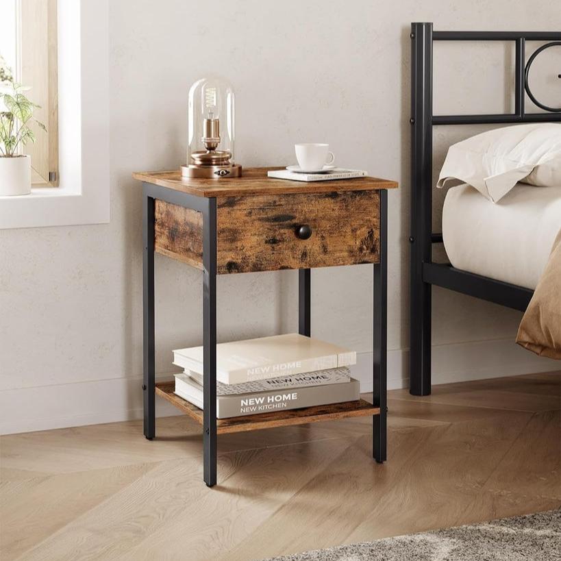 Modern Rustic End Table with Drawer