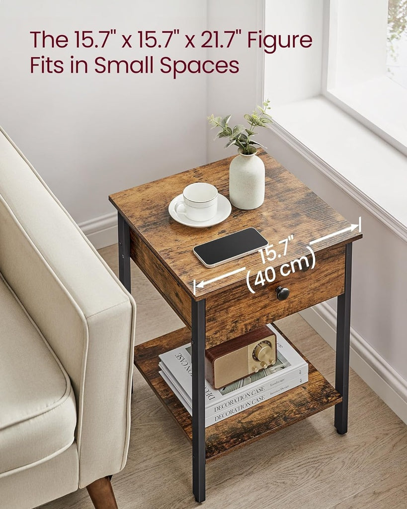 Modern Rustic End Table with Drawer