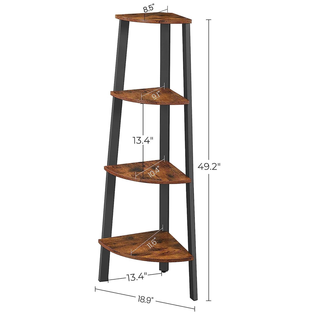 Modern Rustic Corner Shelf 4-Tier