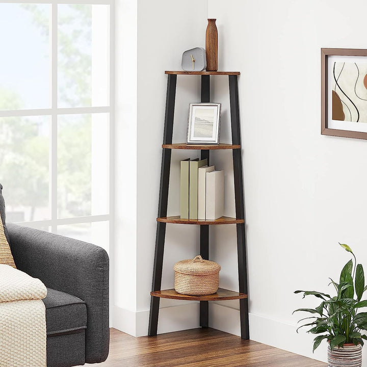 Modern Rustic Corner Shelf 4-Tier